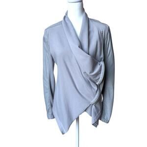 [BLANKNYC] Faux Leather Trimmed Gray Moto Jacket - Size Small